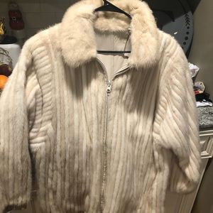 Vintage reversible mink and lamb leather bomber